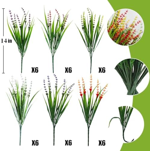 36 Pcs Artificial Plants Outdoor with UV Resistance