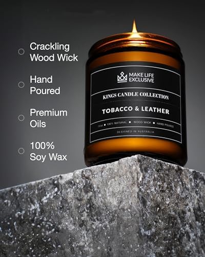 Tobacco Leather Scented Jar Candle for Men