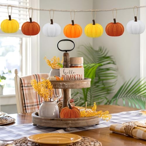 16PCS Fall Thanksgiving Pumpkin Hanging Velvet Decorations