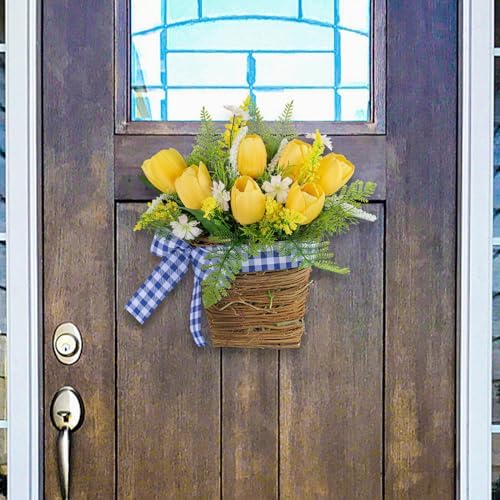 Artificial Hanging Flowers Basket Wreath Decor