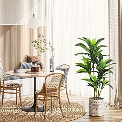 VIAGDO 4ft Artificial Dracaena Silk Plant Faux Tree for Home Decor