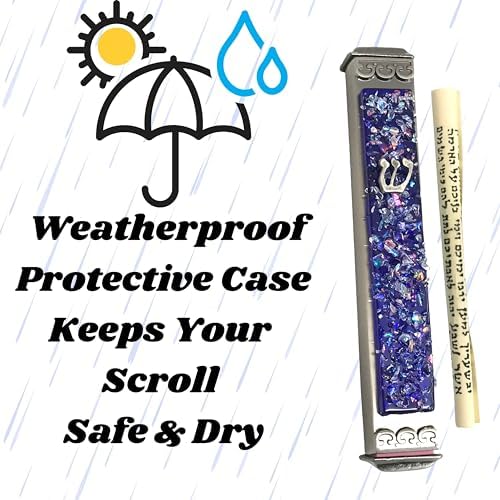 Sparkling Art Glass Mezuzah - 35 Inch Blue