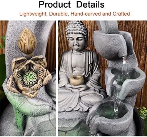 118 Inch Buddha Tabletop Fountain with LED Light