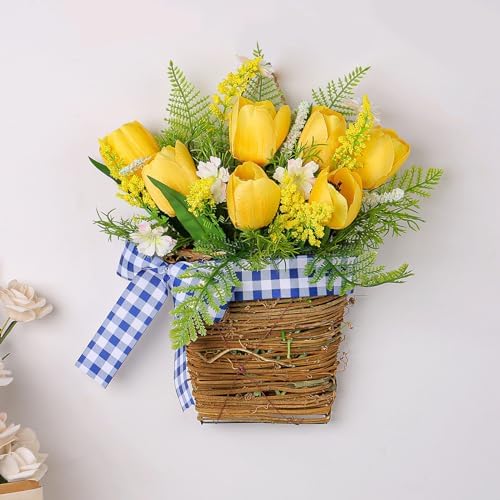 Artificial Hanging Flowers Basket Wreath Decor