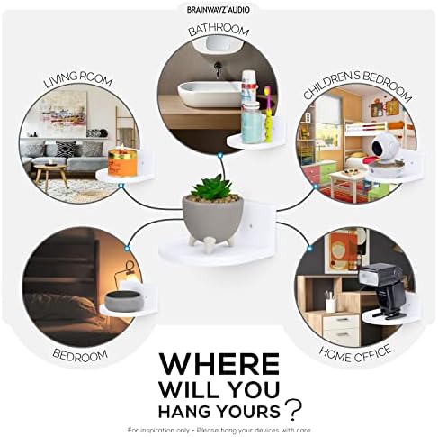 BRAINWAVZ 5 Inch Floating Shelf Universal Mount Holder