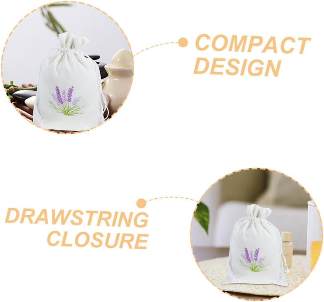 HEALLILY 5pcs Decorative Drawstring Lavender Scented Pouches