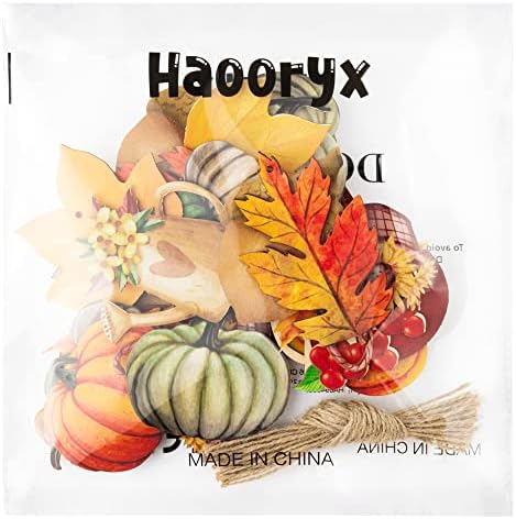Haooryx 31Pcs Autumn Wooden Hanging Ornaments Set