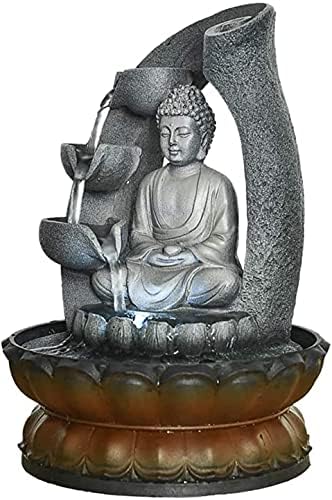 SURPRIZON 118in Buddha Tabletop Waterfall Fountain for Fengshui Meditation and Relaxing Indoor Decoration