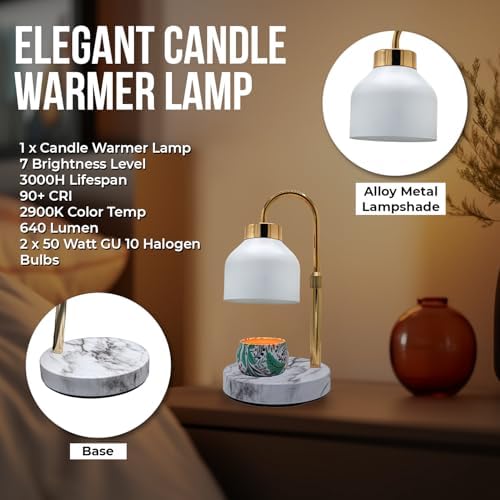 Adjustable Electric Candle Warmer Lamp with Timer - Safe Dimmable
