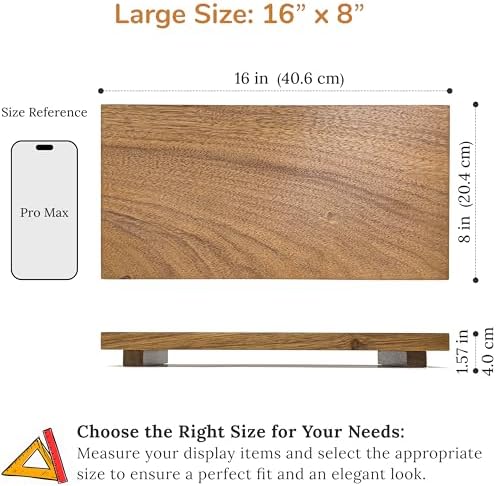 Large 16 Inch Acacia Wood Riser Pedestal Stand