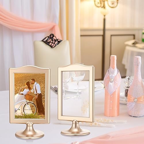 Soaoo 24 Pcs Double Sided Gold Picture Frames for Tabletop Display