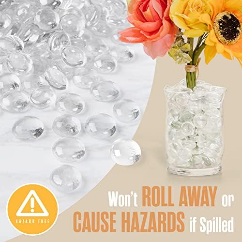 Houseables Glass Marbles Clear Pebbles for Vases and Aquariums