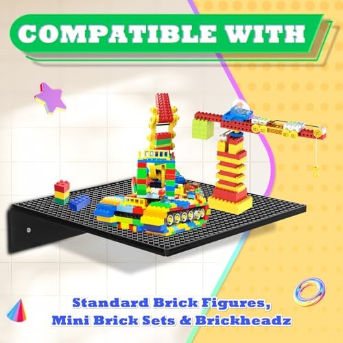 2 Pack Floating Shelves for Lego and Toy Blocks Display