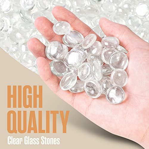 Houseables Glass Marbles Clear Pebbles for Vases and Aquariums