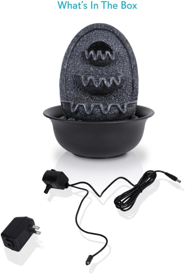SereneLife 3-Tier Desktop Electric Fountain with LED Lighting