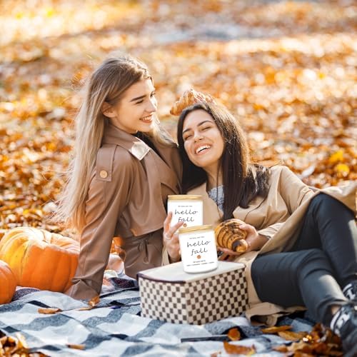 Homsolver Fall Decor Candles with Hello Fall Message