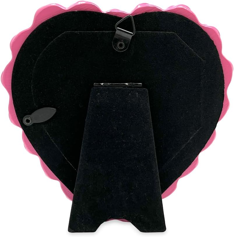 Isaac Jacobs 4x4 Heart-Shaped Picture Frame with Easel and Hook