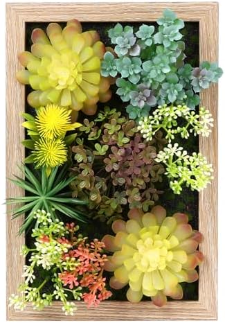 3D Artificial Succulent Floral Frame for Desk and Wall Decor