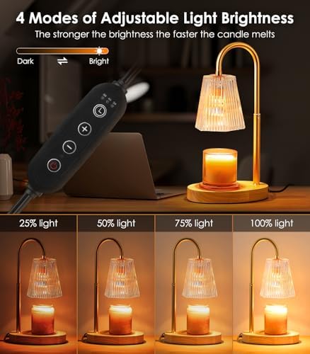 Vanranger Electric Candle Warmer Lamp with Timer and Adjustable Height