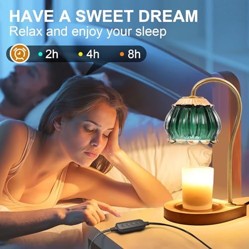 CABRHEART Golden-Green Candle Warmer Lamp with Timer