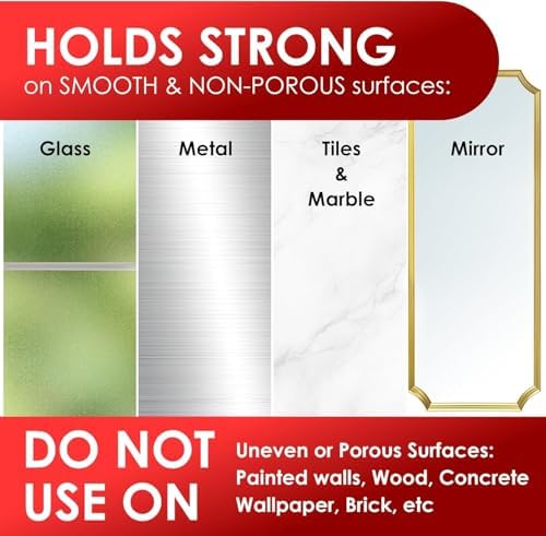 2 Pack Gold Wreath Hanger with 22LB Suction Cup Hooks for Decor