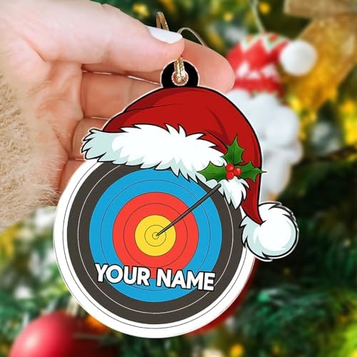 Personalized Archery Christmas Ornament - Custom Snow Globe Acrylic Decoration for Bowhunters and Hunters