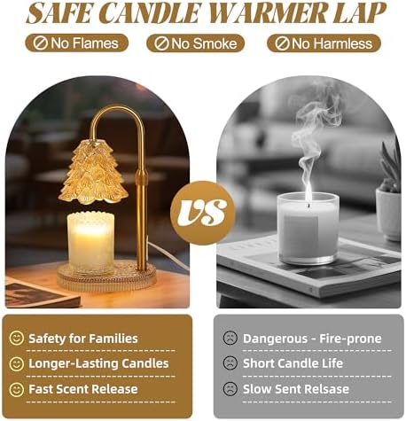 Tree-Shaped Candle Warmer Lamp with Timer and Dimmer