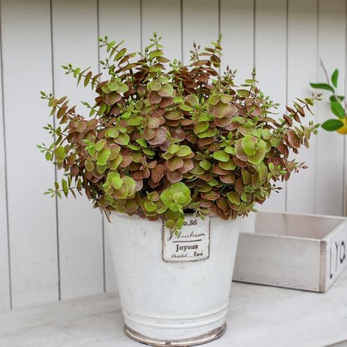 Artificial Fall Eucalyptus Plant 8PCS Outdoor Decor
