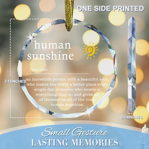 Human Sunshine Motivational Glass Hanging Ornament for Car and Office Decor