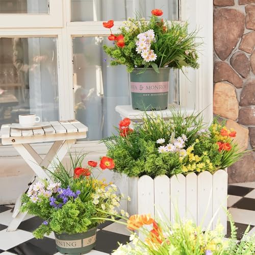 23Pcs UV Resistant Artificial Boxwood Plants for Home and Garden Decor