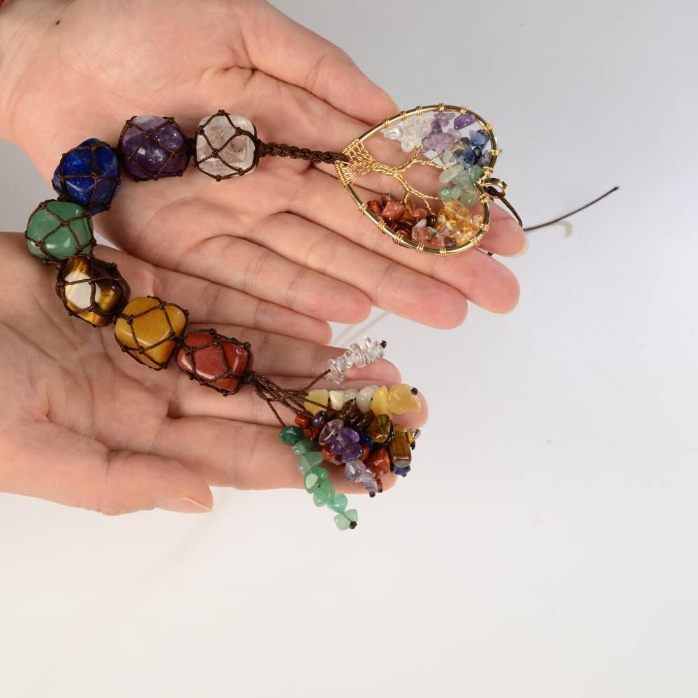 Cute Handmade Crystal Chakra Hanging Ornament for Home and Car Decor