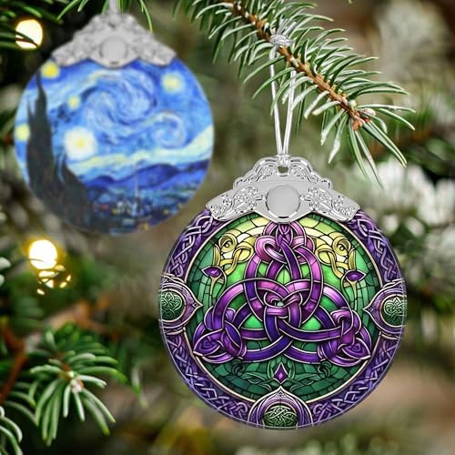 Celtic Knot Stained Glass Christmas Ornament