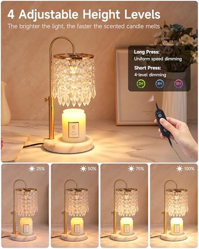 Minimalist Crystal Candle Lamp with Timer and 3 Bulbs
