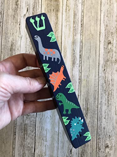 Dinosaur Mezuzah Kids Room Decor Jewish Baby Gift