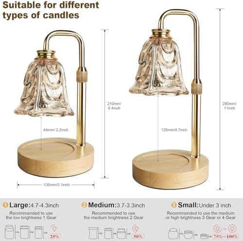 PYZO Flameless Candle Lamp with Timer and Adjustable Height
