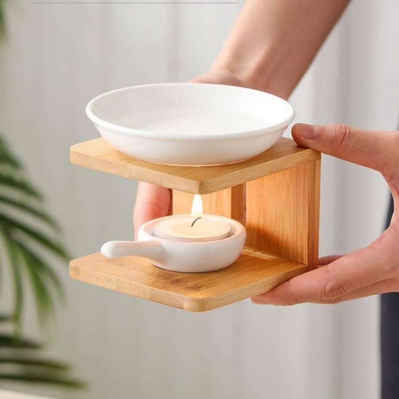 Warmself Wooden Essential Oil Burner with Candle Holder