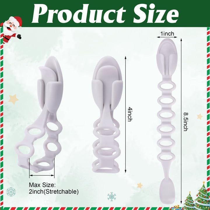 6 Pcs Christmas Wreath Holder Ties - 85 Inch Adhesive Silicone Straps
