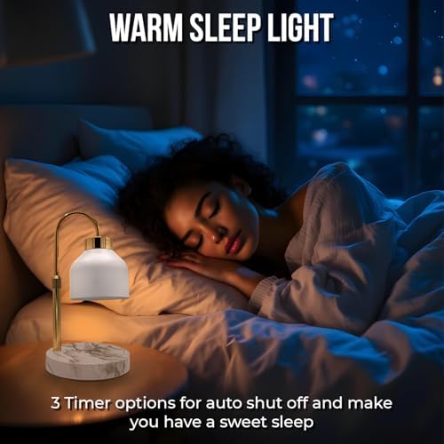 Adjustable Electric Candle Warmer Lamp with Timer - Safe Dimmable