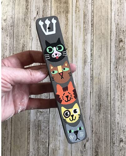 Lea Joelle Cat Mezuzah Scroll Case Gray