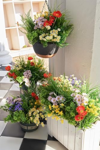 23Pcs UV Resistant Artificial Boxwood Plants for Home and Garden Decor