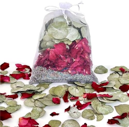 Eucalyptus Lavender Roses Bath Sachets 65g Natural Dried Herbs for Relaxation