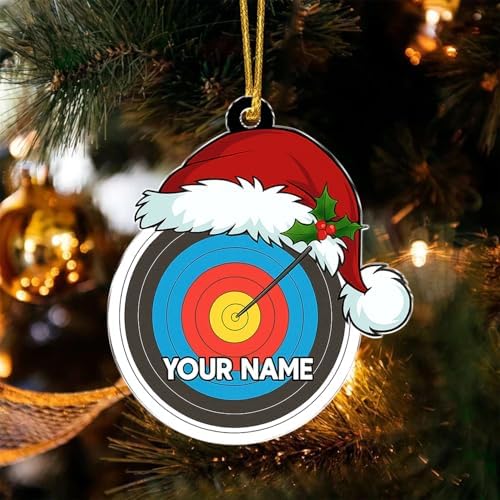 Personalized Archery Christmas Ornament - Custom Snow Globe Acrylic Decoration for Bowhunters and Hunters