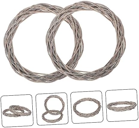 2pcs Woven Rattan Christmas Wreaths for Wall and Door Decor