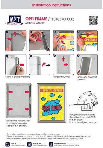 Opti Snap Poster Frame 85x11 Inch Black 1 Aluminum
