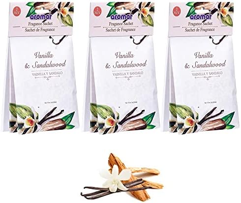 6 Pack Vanilla Sandalwood Scented Sachets for Home and Closet