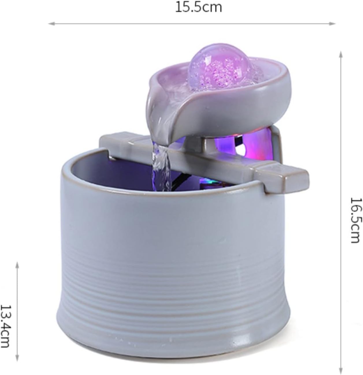 Lan-shop Ceramic Tabletop Fountain for Home Office and Bedroom