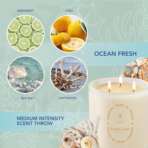 Coastal Breeze Yuzu Sea Salt Beeswax Candle 15 oz