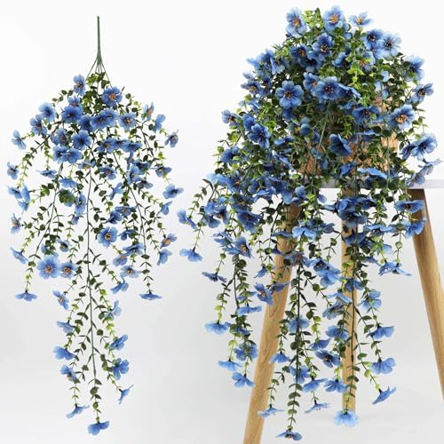 4 PCS Artificial Hanging Flowers for Outdoor Decor