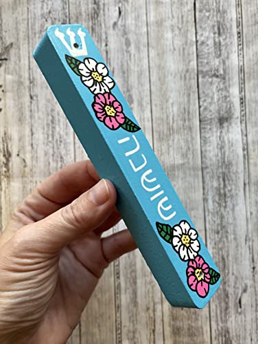 Personalized Mezuzah Case with Kosher Scroll - Handcrafted Jewish Baby Gift