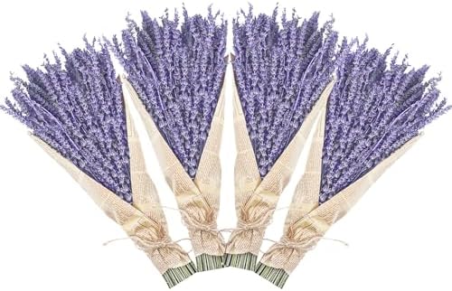 Uieke Natural Dried Lavender Flowers 16 4 Bundles for Home Decor and Fragrance
